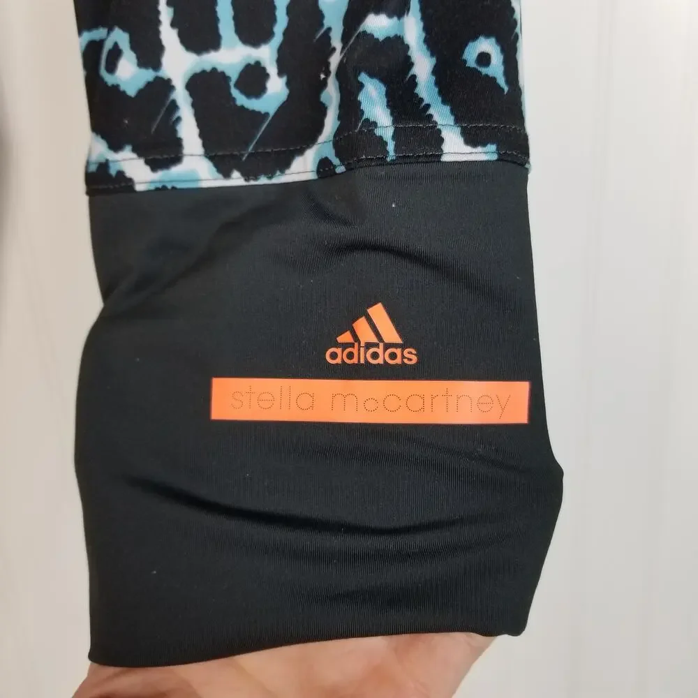 Adidas‎ Stella McCartney Leopard Print Running Legging Blue Black Small